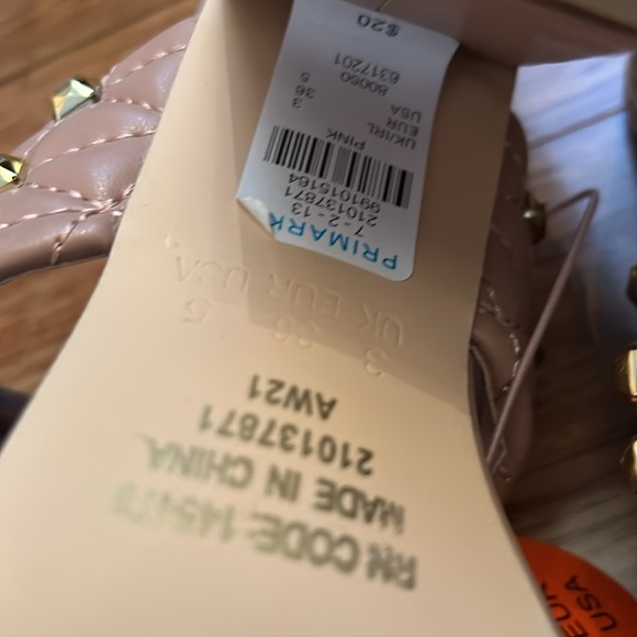 Primark Pink Quilted Studded Block Heels - Picture 6 of 6